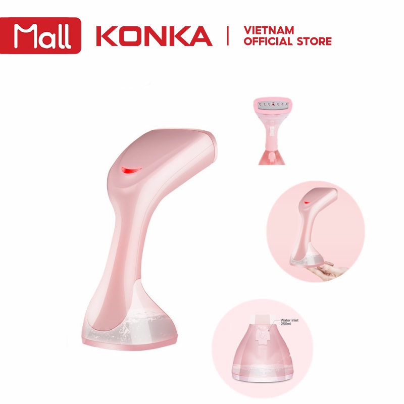 Bàn ủi hơi nước Konka cầm tay 1500w 250ml tiện dụng kèm phụ kiện đi du lịch, công tác, công suất lớn