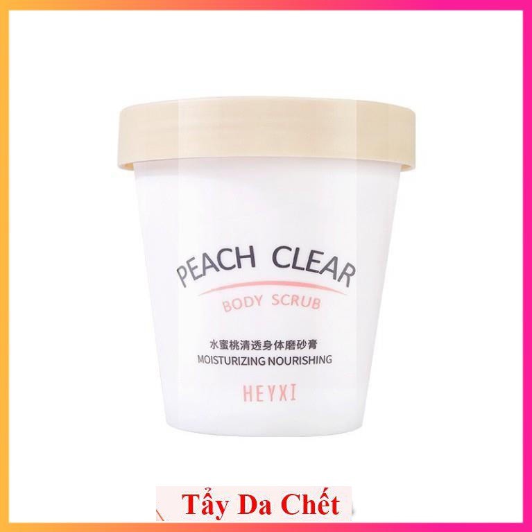 Hũ tẩy da chết hương đào Body Scrub HEYXI Peach Clear 200g BSH2