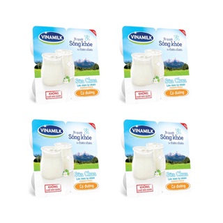 Bộ 4 lốc Sữa Chua Vinamilk Có Đường / Không Đường 100g