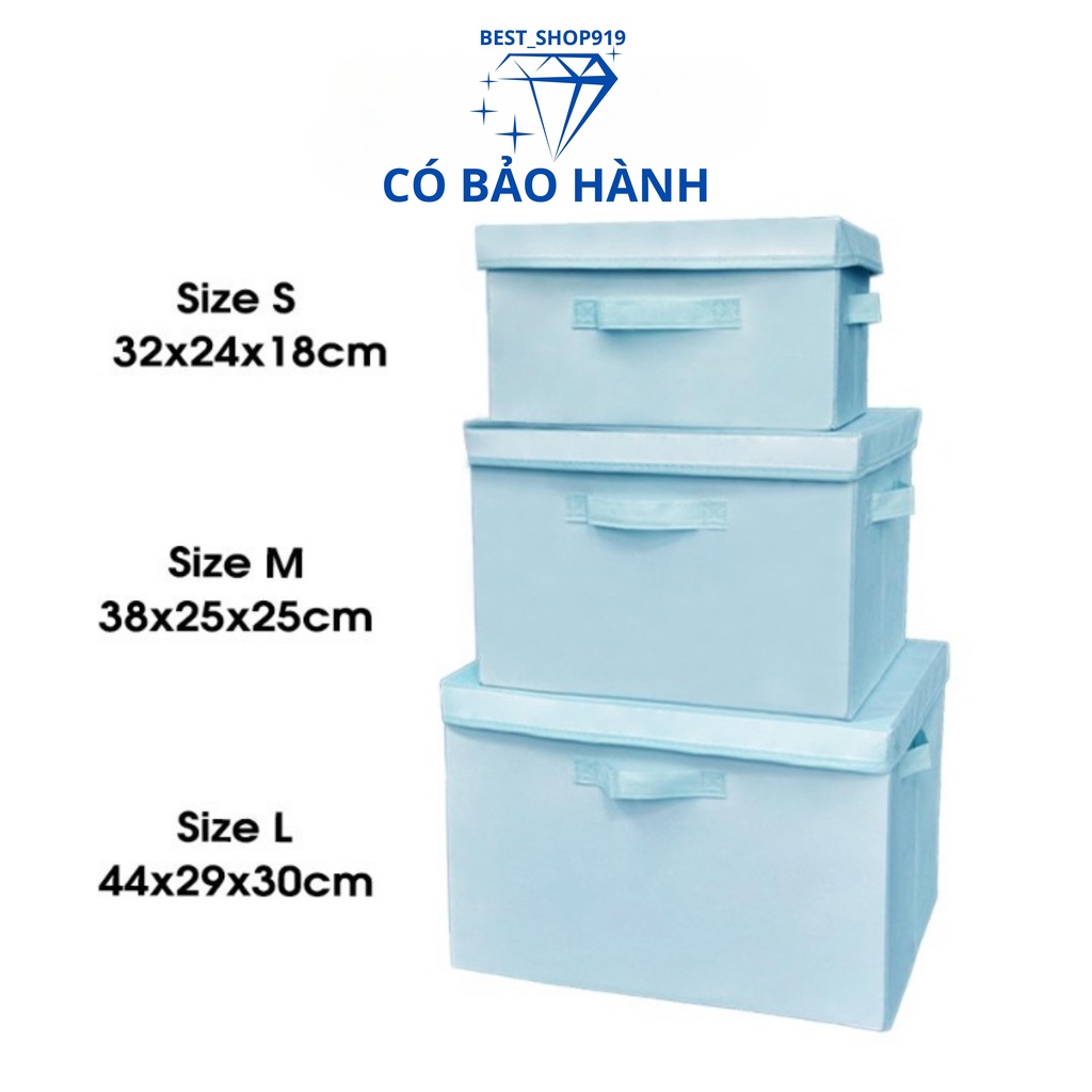 Thùng Đựng Quần Áo Đồ Lót Nam Nữ Đồ Chơi Trẻ Em Gấp Gọn Cao Cấp Có Nắp Đậy Và Quai Xách Tiện Dụng Có Thể Xếp Chồng SET 3