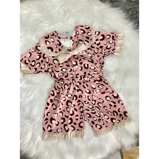 Bộ pijama lụa cộc tay cho bé gái