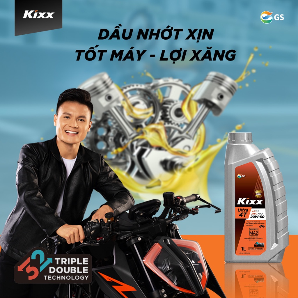 Nhớt Kixx 10W-40 Fully Synthentic tổng hợp hoàn toàn chai 1L nhập khẩu Hàn Quốc