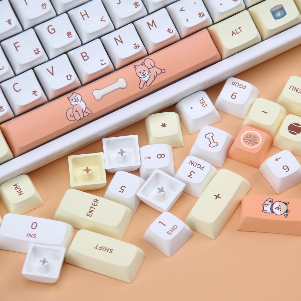 139 Bộ phím Bộ XDA Cấu hình Keycaps Bộ bố trí PBT ANSI cho Bộ chuyển mạch Gateron Kailh Cherry MX Bàn phím cơ Shiba Inu Japanese