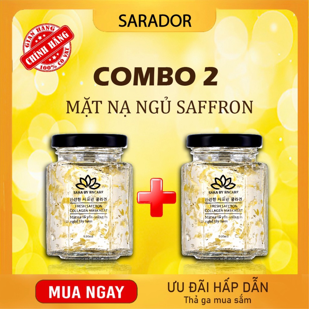 Mặt Nạ Ngủ Tổ Yến Saffron Dưỡng Ẩm, Phục Hồi Da, Ngăn Lão Hóa, Giảm Nám