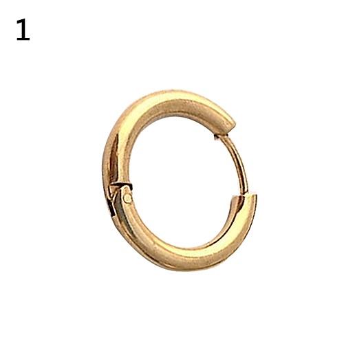 Khuyên Tai Tròn Thép Titan 16/21/23mm Phong Cách Gothic