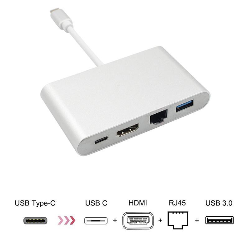 Cáp Chuyển USB Type c to Lan + HDMI + USB dành cho Macbook