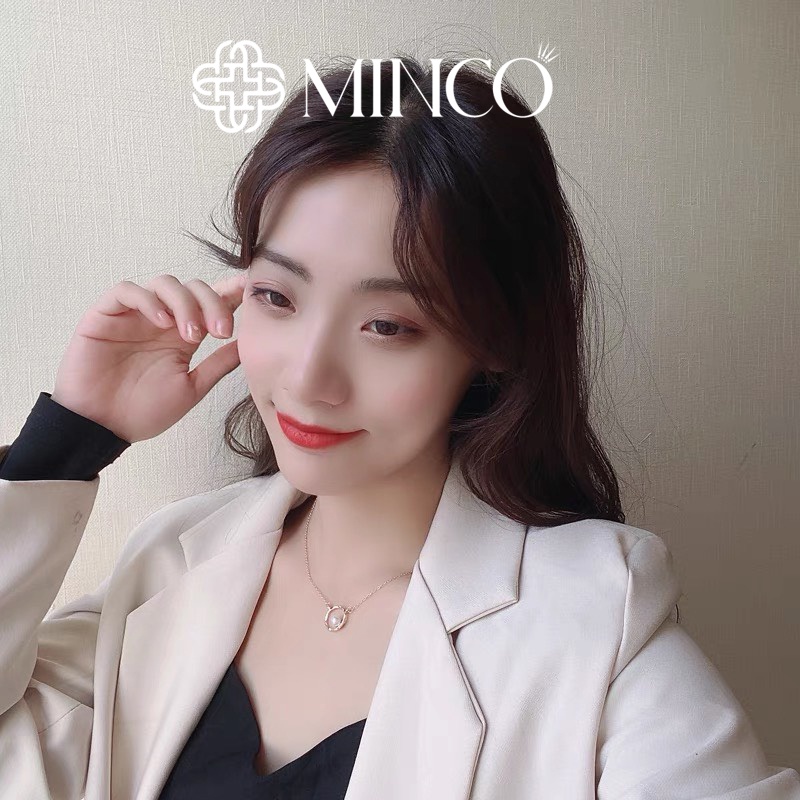 Dây chuyền nữ mặt phối hạt ngọc trai nhân tạo Minco Accessories Vòng cổ Nữ phong cách tiểu thư DT123