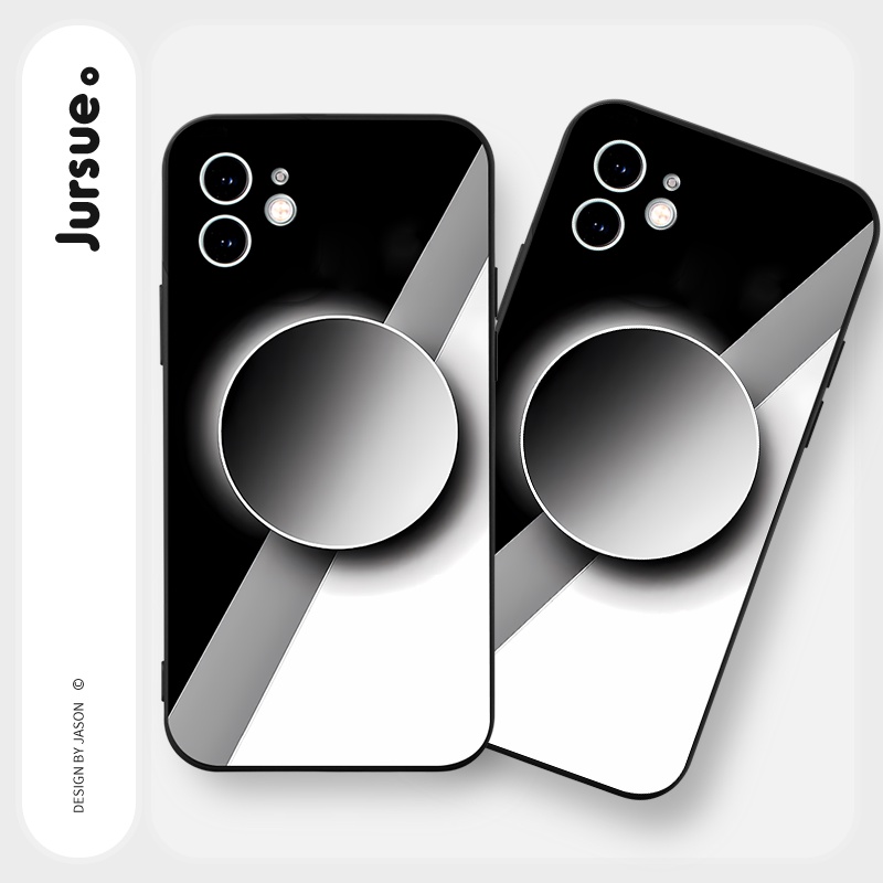 Ốp lưng JURSUE mềm hình độc lạ ngầu nam đen Cho iPhone 14 13 12 11 Pro Max SE 2020 X XR XS 8 7 ip 6S 6 Plus Y2404