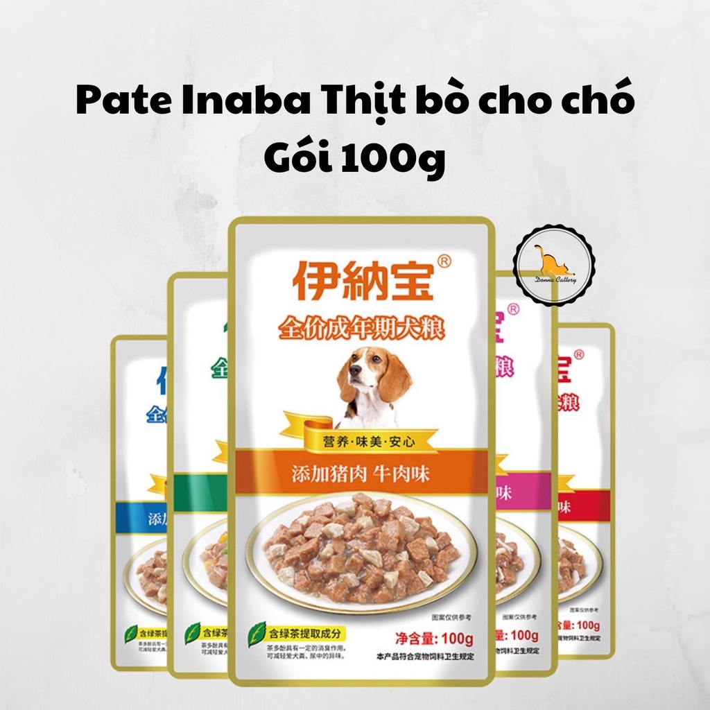 PATE INABA THỊT BÒ CHO CHÓ GÓI 100g ĐỦ HƯƠNG VỊ