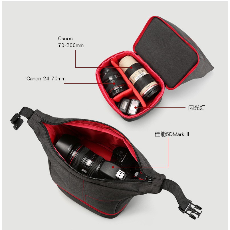 Túi đựng máy ảnh DSLR thế hệ mới HuWang 2 tầng thông minh