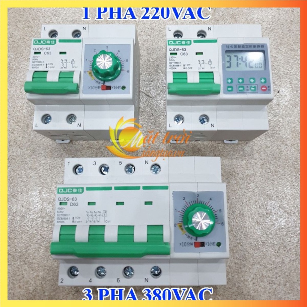 Aptomat hẹn giờ tắt đếm ngược công suất lớn 63A