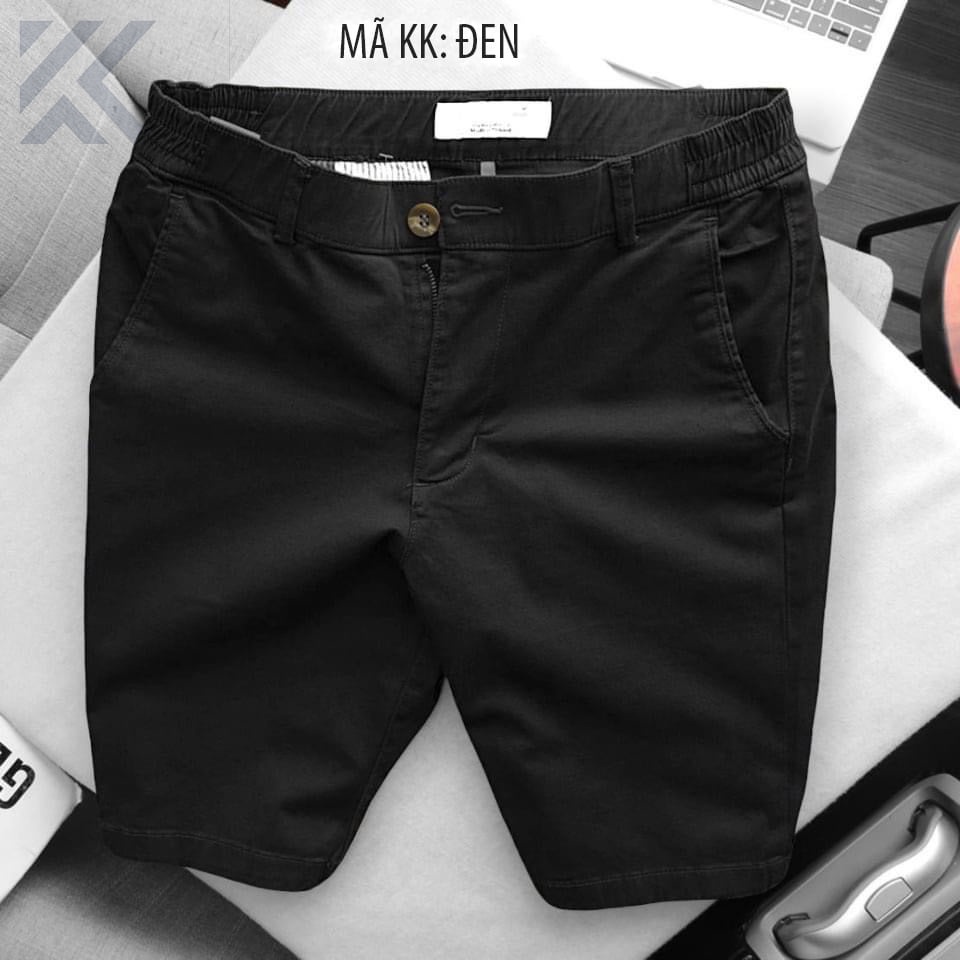 Quần đùi kaki nam Hàn Quốc cạp thun sau chất kaki Thái bền đẹp giữ form QN14