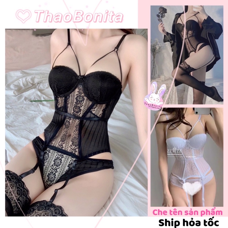 Corset ren/Bodysuit có gọng, đệm nâng ngực, Tặng kèm quần chip. GIAO HỎA TỐC TPHCM. Đồ Ngủ Cosplay Sexy. ThaoBonita T007 | WebRaoVat - webraovat.net.vn