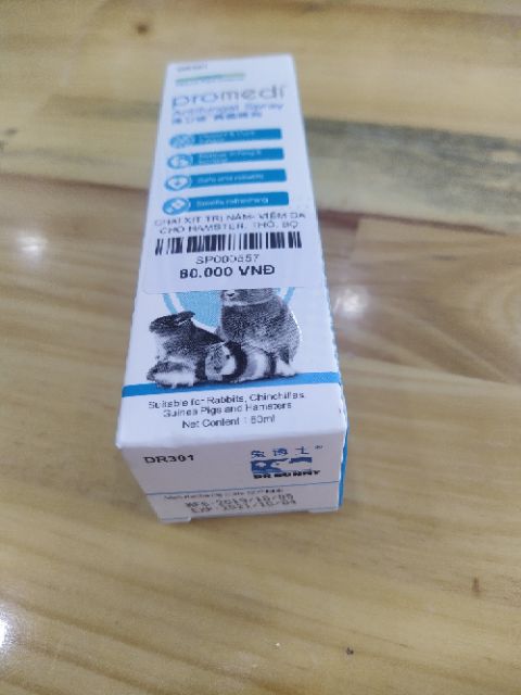 Chai xịt trị viêm da, rụng lông, ghẻ ngứa cho hamster, thỏ, bọ, sóc
