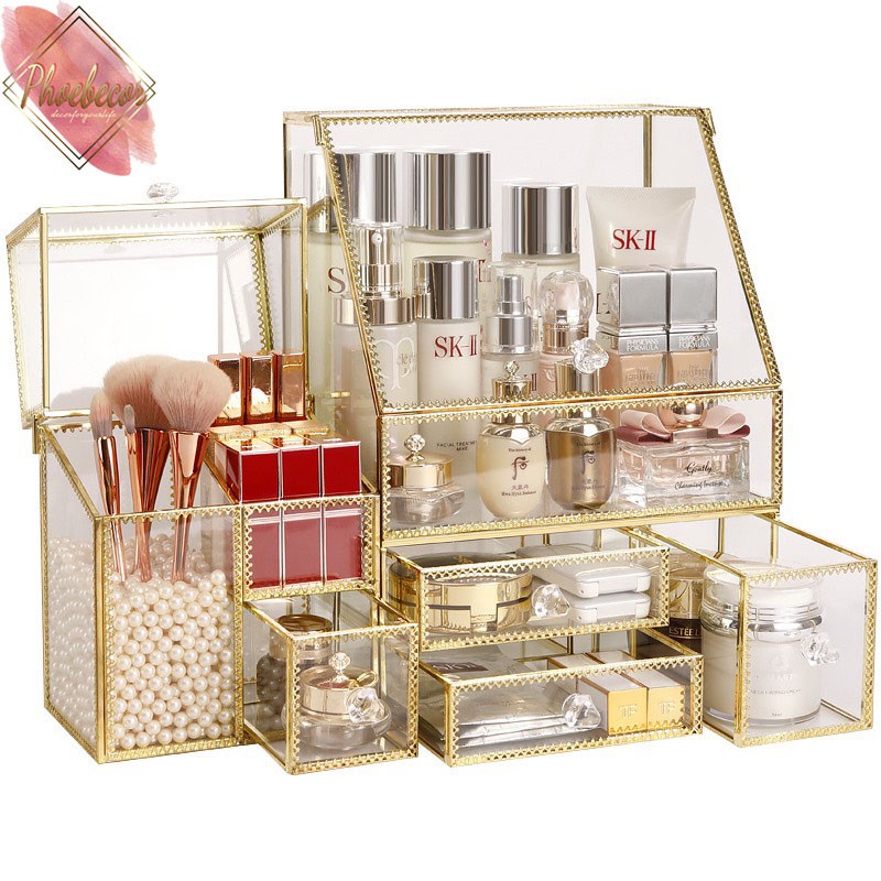 Kệ đựng mỹ phẩm, khay đựng mỹ phẩm, hộp đựng son trong suốt, để bàn - PB31 | BigBuy360 - bigbuy360.vn