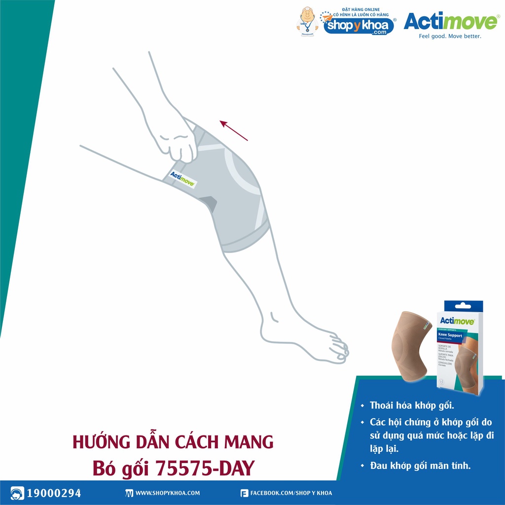 Bó Gối Dạng Ống Actimove Knee Support, Màu Da [75575-DAY]. Nhập Khẩu Châu Âu (1 Cái)