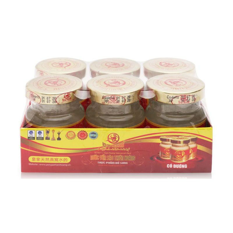 Nước Yến Sào Thiên Hoàng 5% Có Đường 70ML ( Lốc 6 lọ )