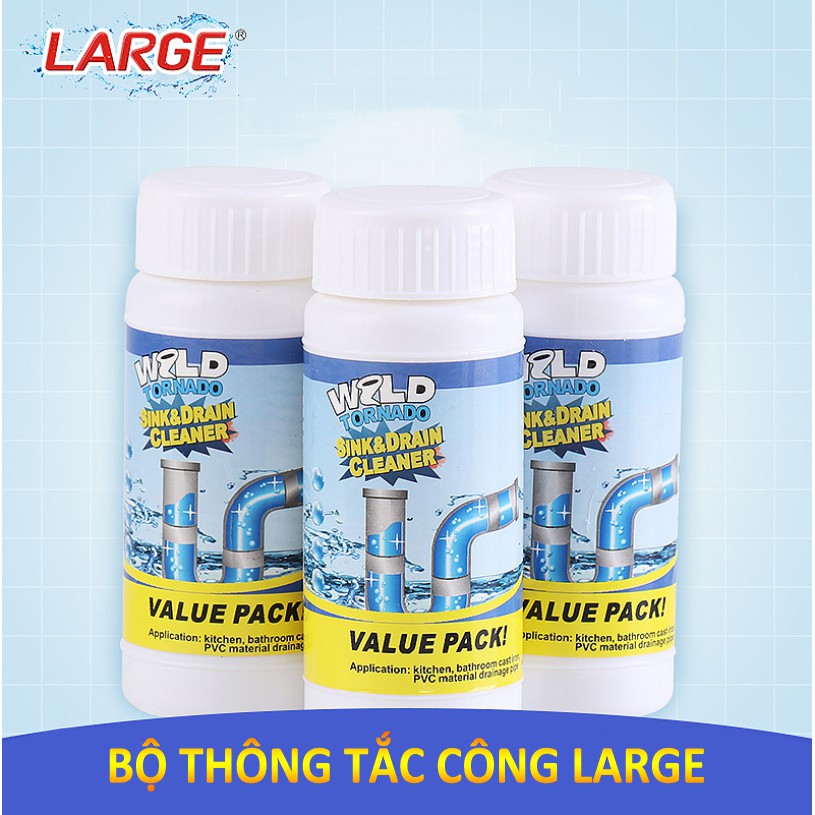 Bột thông tắc cống cực mạnh Tornado - phân hủy đồ ăn rác thải