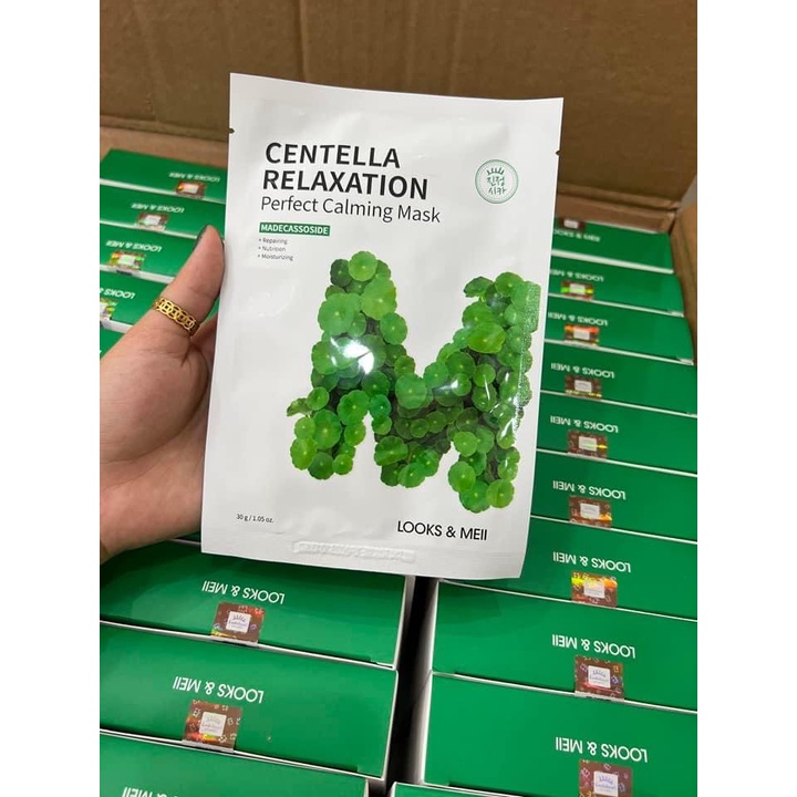 Mặt Nạ Tái Sinh Tinh Chất Rau Má Cho Da Dầu LOOKS & MEI