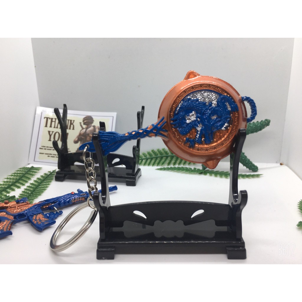 [CHẤT] Móc khoá Chảo Skin Dragon Orange Blue độc đáo dài 8cm mô phỏng giống thật - Móc khoá pubg kim loại cao cấp