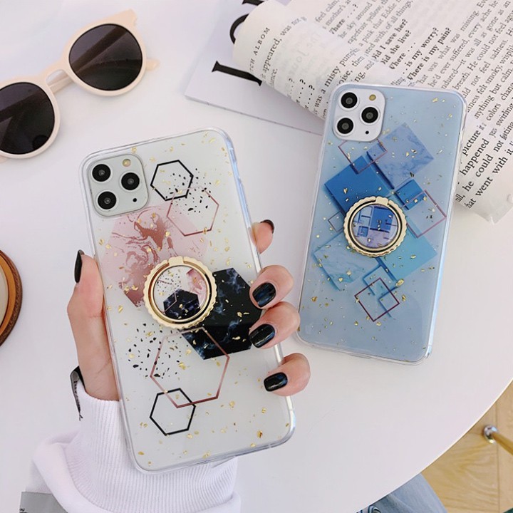 [Có Đỡ Lưng] Ốp Lưng iPhone 7/8/7Plus/8Plus/X/XS/XSMAX/11/11Pro/11ProMax Họa Tiết Đá Cẩm Thạch - Mã TZAC268