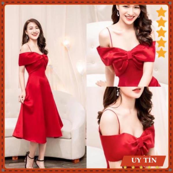 Đầm dự tiệc xoè trễ vai cao cấp 4 màu Eva_home_fashion | BigBuy360 - bigbuy360.vn