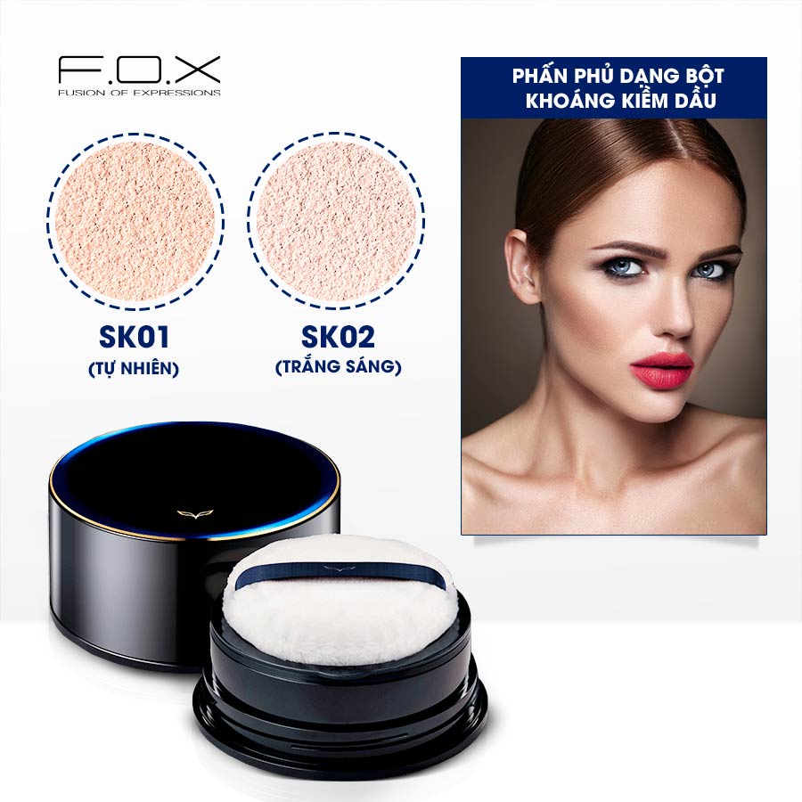 F.O.X Phấn phủ Sheer Finish Loose Powder dạng bột khoáng kiềm dầu 25g