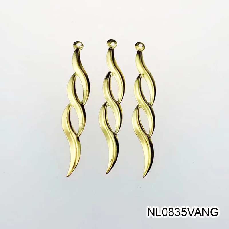 1 phiến họa tiết lá gợn sóng 52mm - nguyên liệu làm trâm, làm trang sức