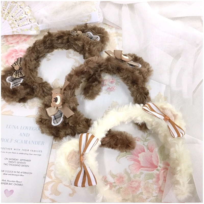 Băng Đô Tai Gấu Bông Phong Cách Lolita Dễ Thương