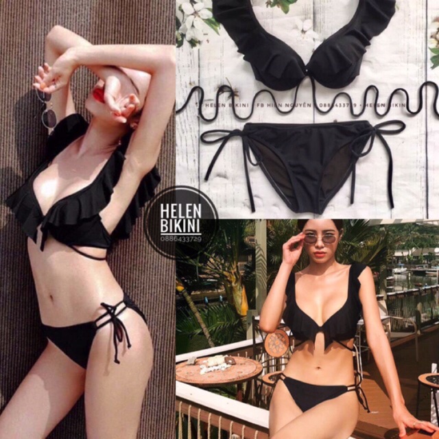 ĐỒ BƠI NỮ - BIKINI TAY BÈO 2 MẢNH (ảnh thật)