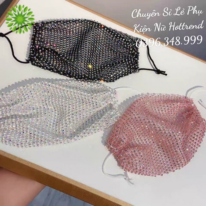 Khẩu Trang Đính Đá Lấp Lánh Cao Cấp Nhất Không Bai Dão | BigBuy360 - bigbuy360.vn