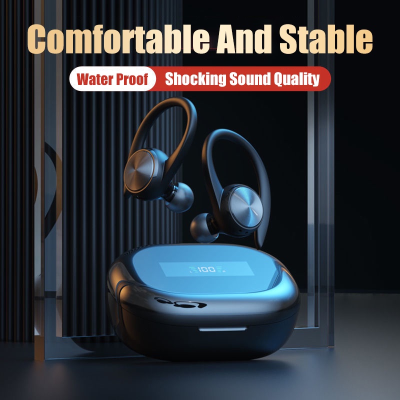 Tai nghe Bluetooth thể thao không dây có micrô Móc tai chống nước IPX5 Tai nghe âm thanh nổi Hi-Fi