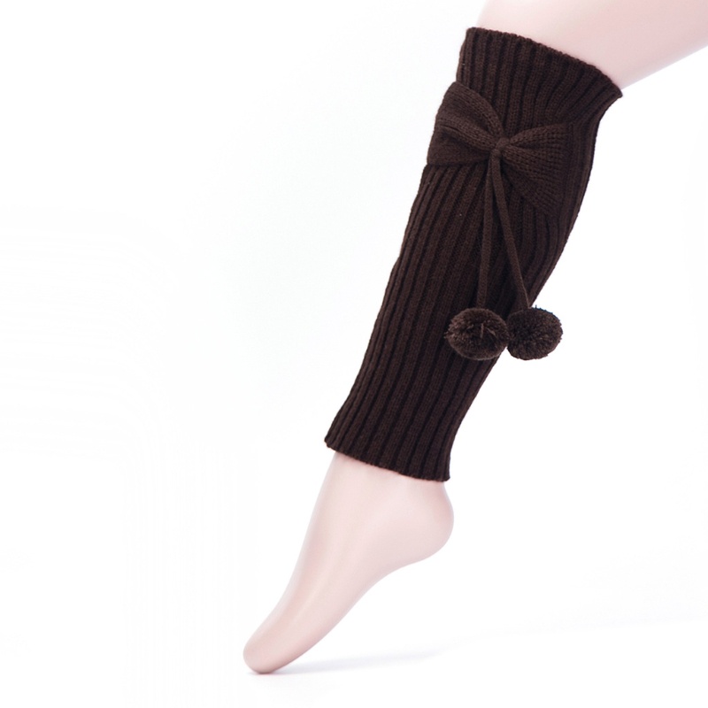 Đôi Vớ Giữ Ấm Chân Màu Trơn Đính Nơ Thời Trang Thu Đông Cho Bé