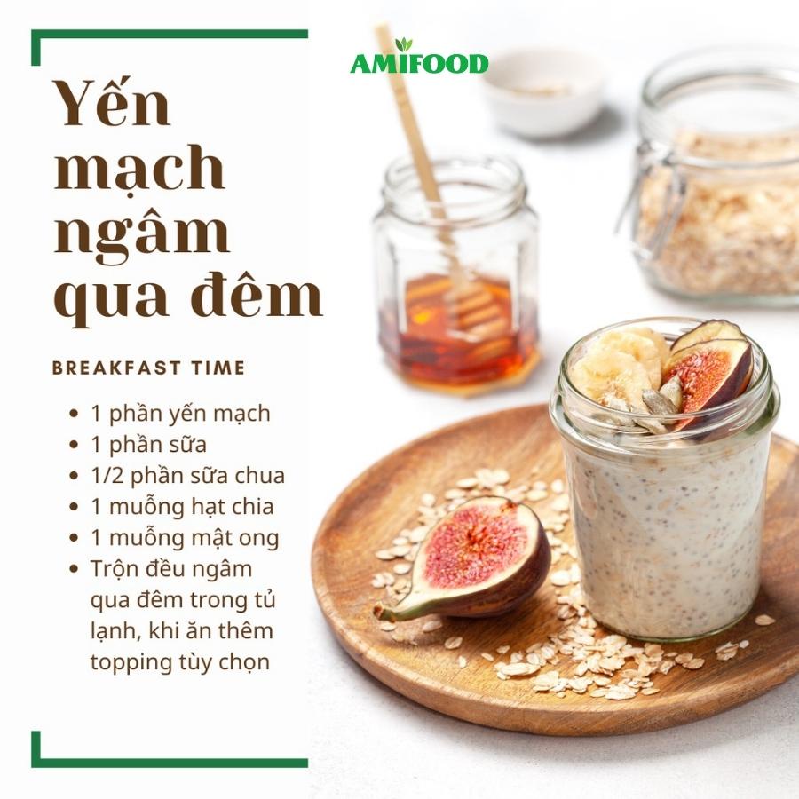 Yến Mạch Giảm Cân, Cán Dẹt Amifood, Ăn Kiêng Nhập Khẩu Úc Nguyên Chất 500Gram