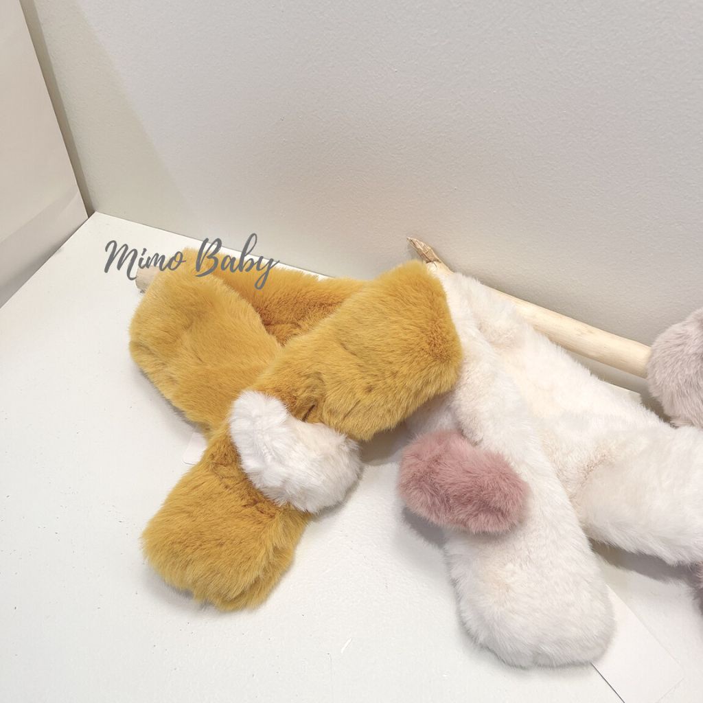 Khăn lông thỏ mềm mại hình trái tim xinh xắn cho bé KL152 Mimo Baby