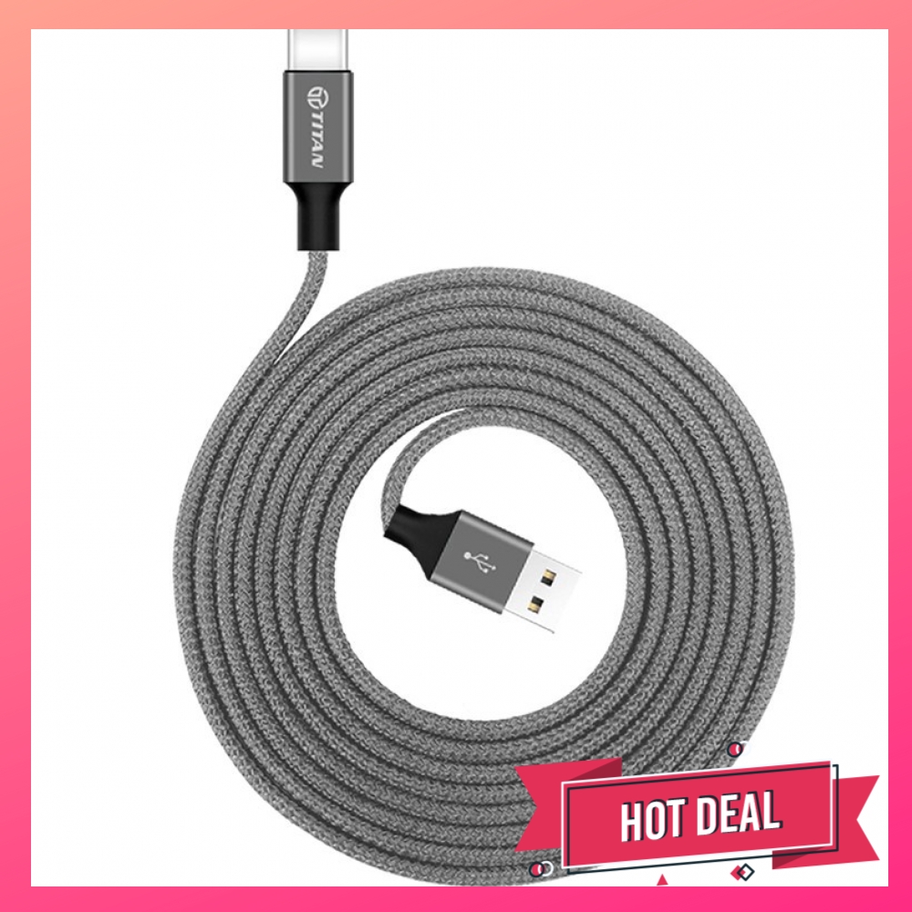 006322 - TP - Cáp TITAN dây dù CA28 2met typeC - mầu ghi - VTL