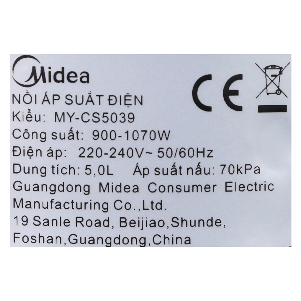 Nồi áp suất Midea MY-CS5039