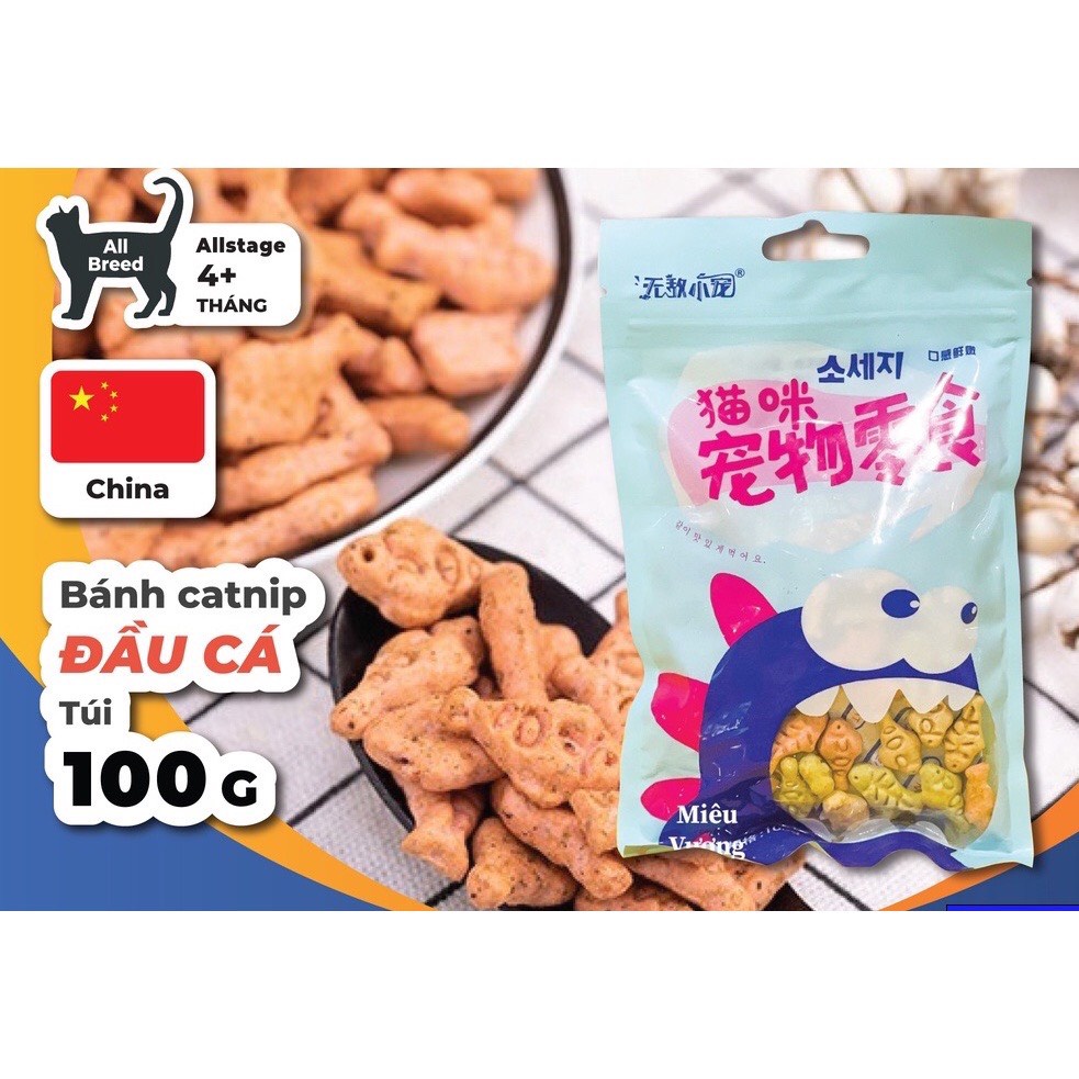 Bánh thưởng con cá cho chó mèo, bánh thưởng huấn luyện thú cưng, đồ ăn cho thú cưng 100g