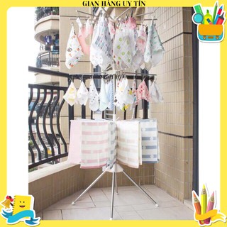 Cây phơi đồ đa năng inox 3 tầng cao cấp (2 tầng móc kẹp, 1 tầng thanh phơi)