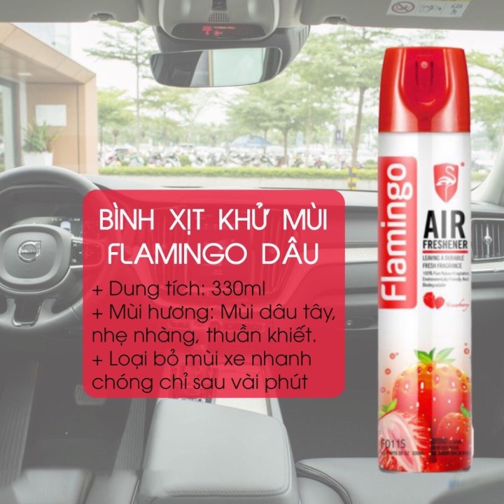 (FLAMINGO) Nước Hoa Xịt Khử Mùi Hôi Ô Tô Flamingo F011 330ml - 6 mùi thơm