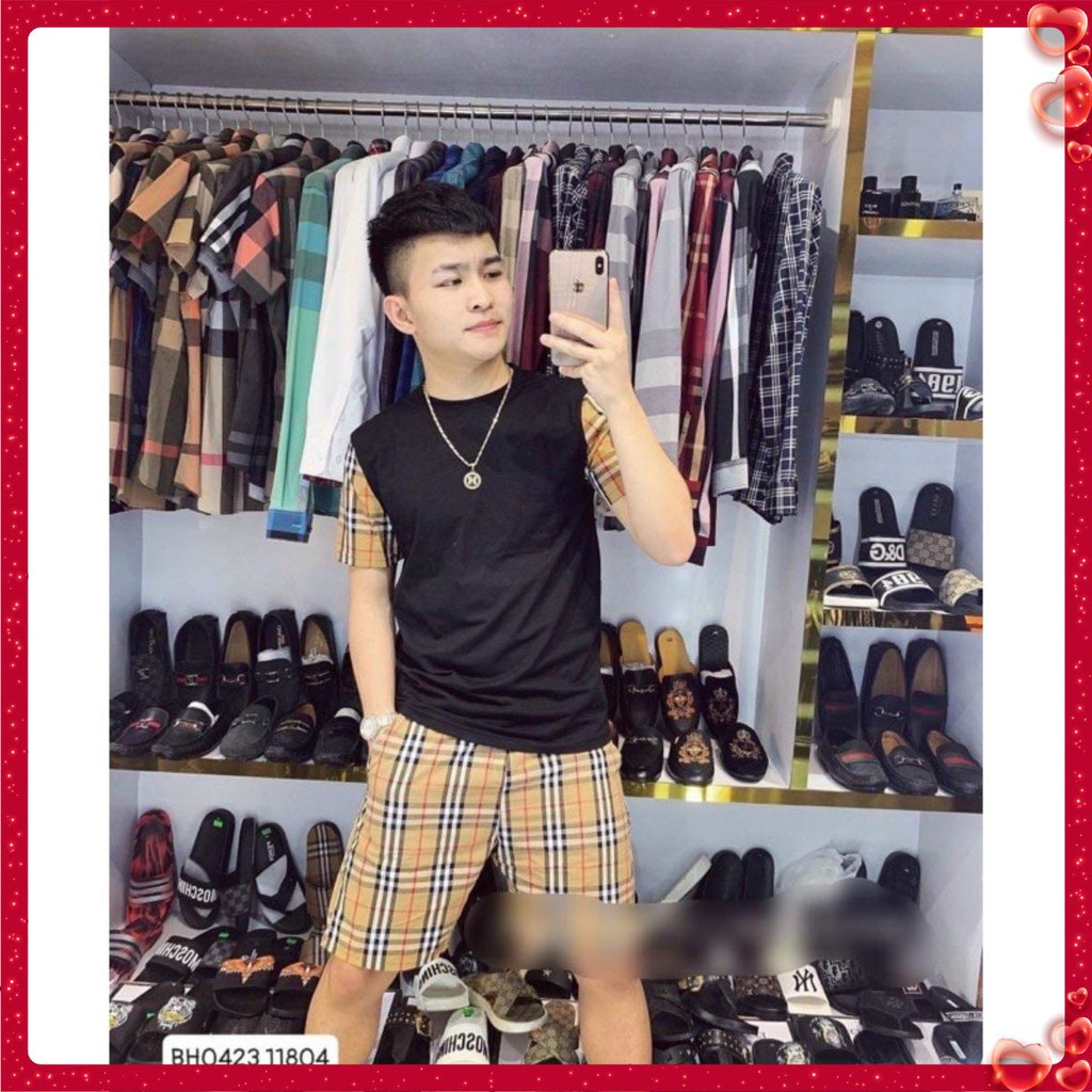 [Hàng đẹp]  Bộ thun nam cộc BBr cổ tròn, chất cotton đẹp