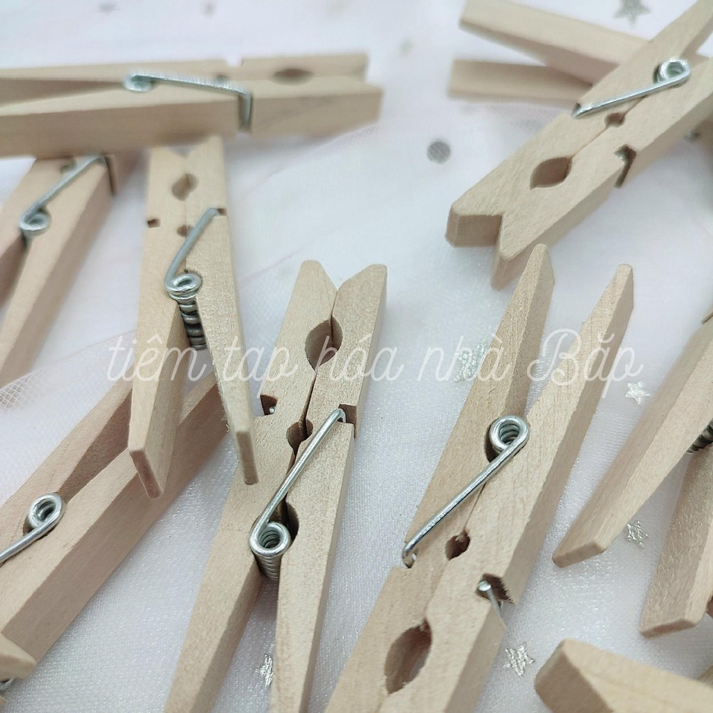 Set 10 Kẹp Gỗ Mộc Trang Trí Decor Handmade