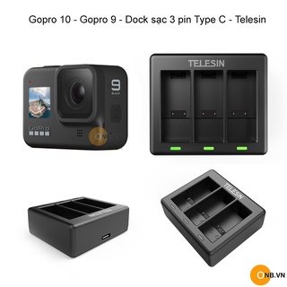 Telesin Dock sạc pin cổngType C cho Gopro 9/10