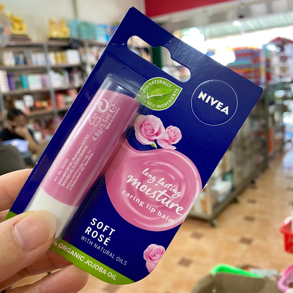 [HÀNG CHÂU ÂU] Son Dưỡng Ẩm Chuyên Sâu, Mềm Mịn Môi Nivea Long Lasting Moisture 4.8g