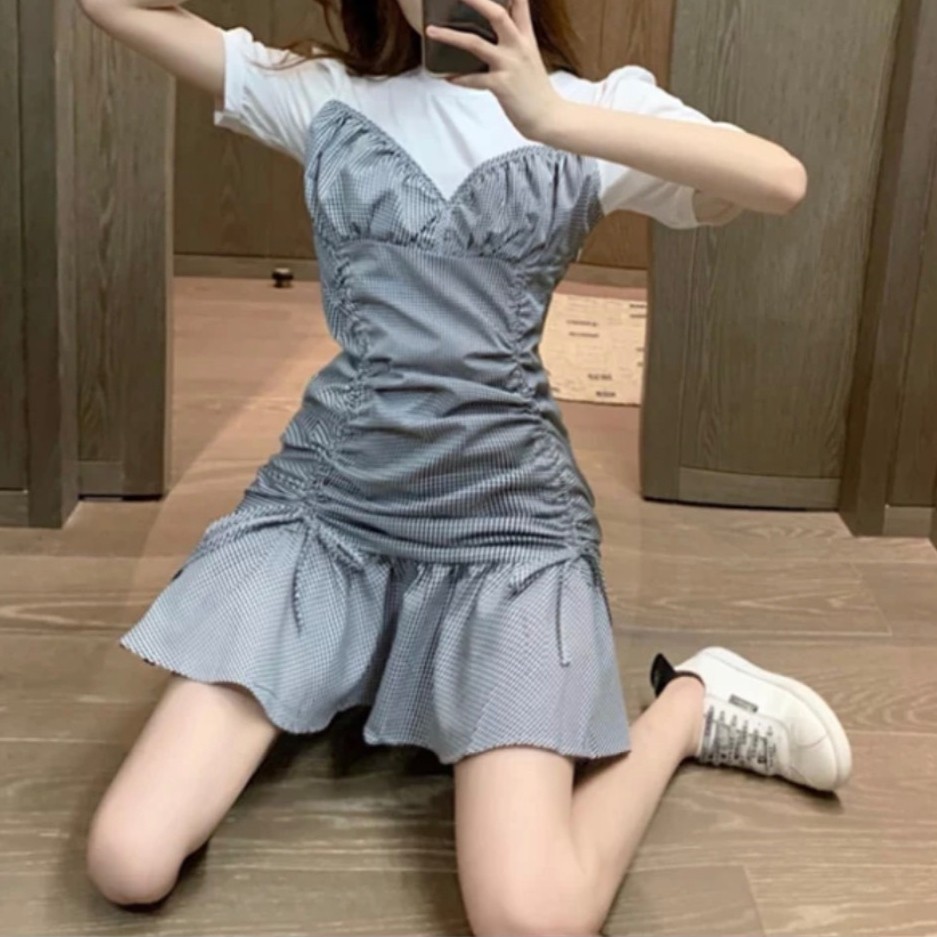 VÁY CARO PHỐI KAKI TRẮNG TRẺ TRUNG NĂNG ĐỘNG (Kèm Video + Ảnh thật) | BigBuy360 - bigbuy360.vn