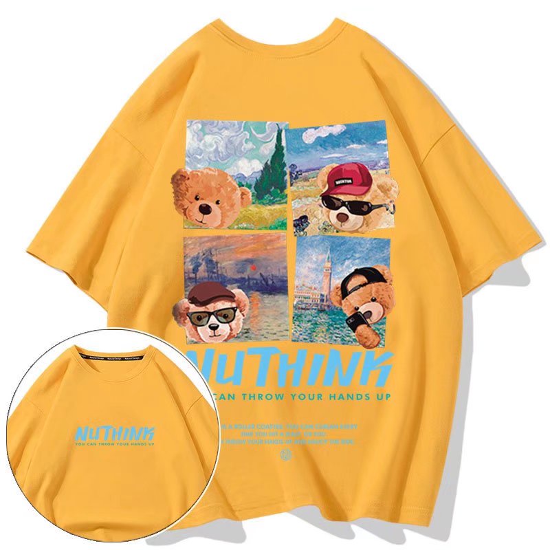 Áo Thun Tay Ngắn Cổ Tròn In Họa Tiết Hoạt Hình Phong Cách Hip Hop Thời Trang Mùa Hè Cho Nam Size M-8XL