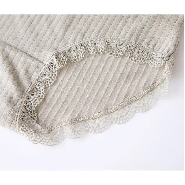 Quần Lót Nữ - Quần Lót Cotton gân tăm kháng khuẩn mềm mại - phối viền ren DAN STORE Mã 1005