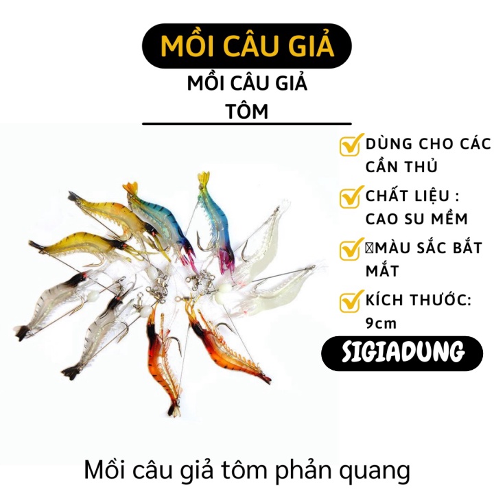 [SGD] Mồi Câu Cá Giả - Mồi Câu Nhân Tạo Tôm, Phát Sáng Vào Ban Đêm Thu Hút Nhiều Cá 7563