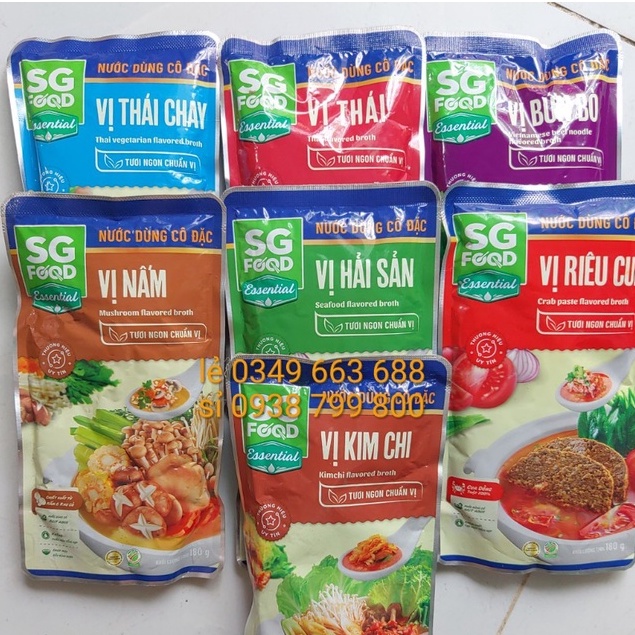 Nước dùng cô đặc sg food các vị gói 180g