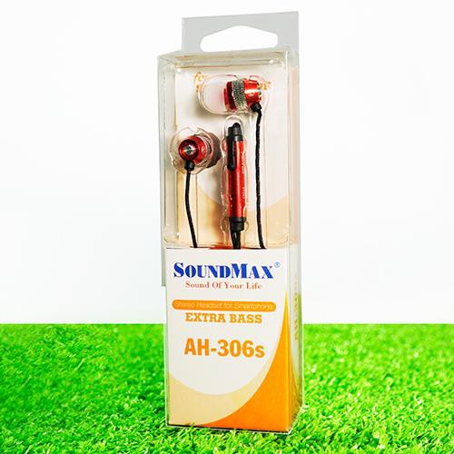 Tai Nghe Nhét Tai SoundMax AH-306s ( Màu đỏ) - Hàng Chính Hãng